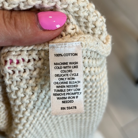 Cynthia Rowley 100% cotton cable knit sweater - Picture 5 of 5